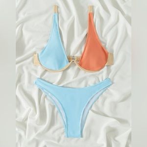 Color Block Bikini Set